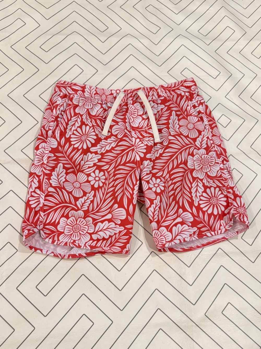 Fair Harbor Red and White Floral Shorts